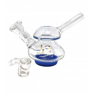 5.5" Loud Cloud Glass Kettle Shape W/ Perc Water Pipe W/ Banger - [SI-103]